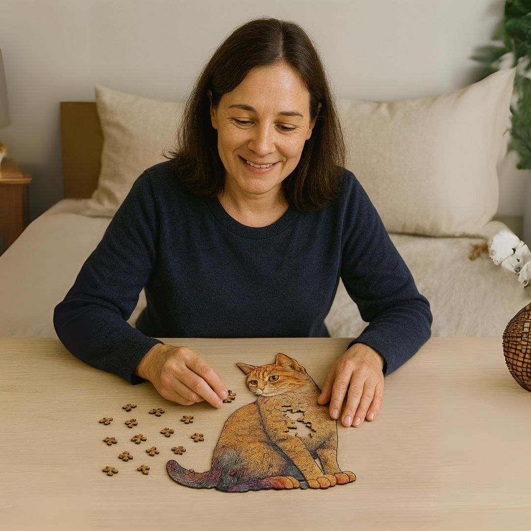 Katzenform 3D Holz-Puzzle