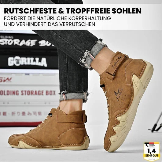 Alpaka - orthopädische, wasserdichte & rutschfeste Leder-Barfußschuhe für sicheres, gelenkschonendes Gehen für Senioren