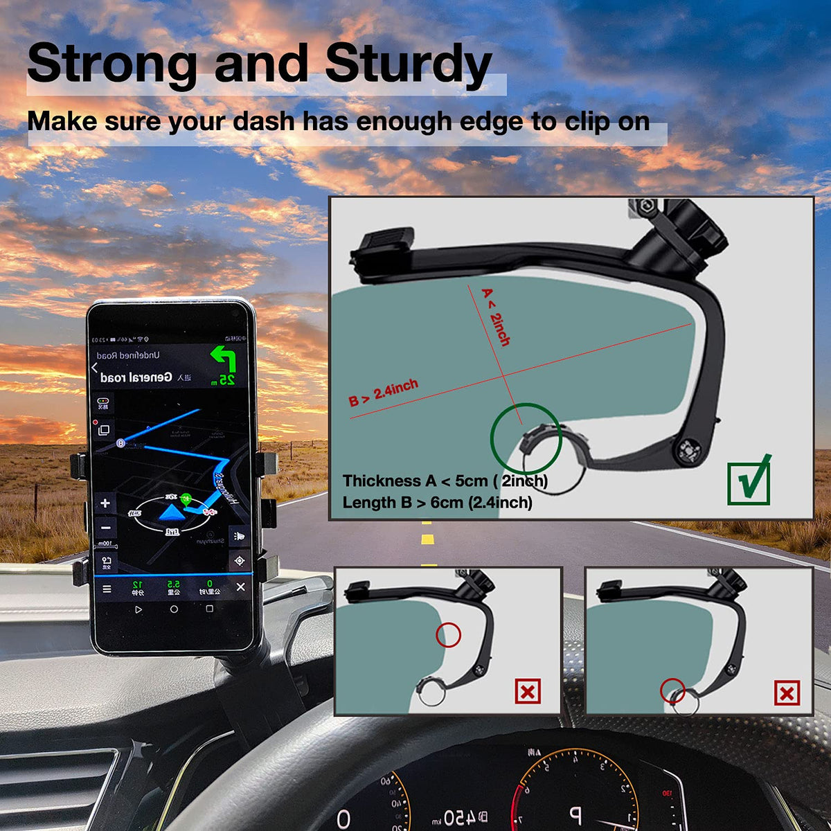 Neuheiten | 360 Grad drehbarer Auto Armaturenbrett Handyhalter
