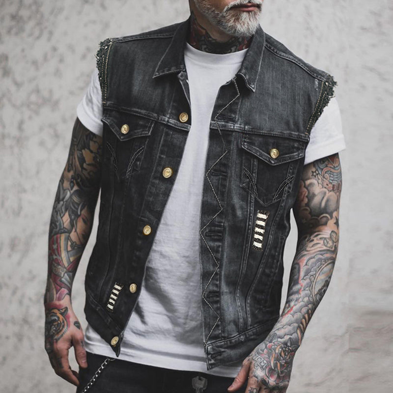 Stylische Denim Weste für Herren