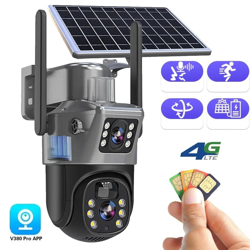Kabellose 4K Überwachungskamera mit Solarpanel & App – DualGuard Sicherheitskamera für Zuhause & Garten