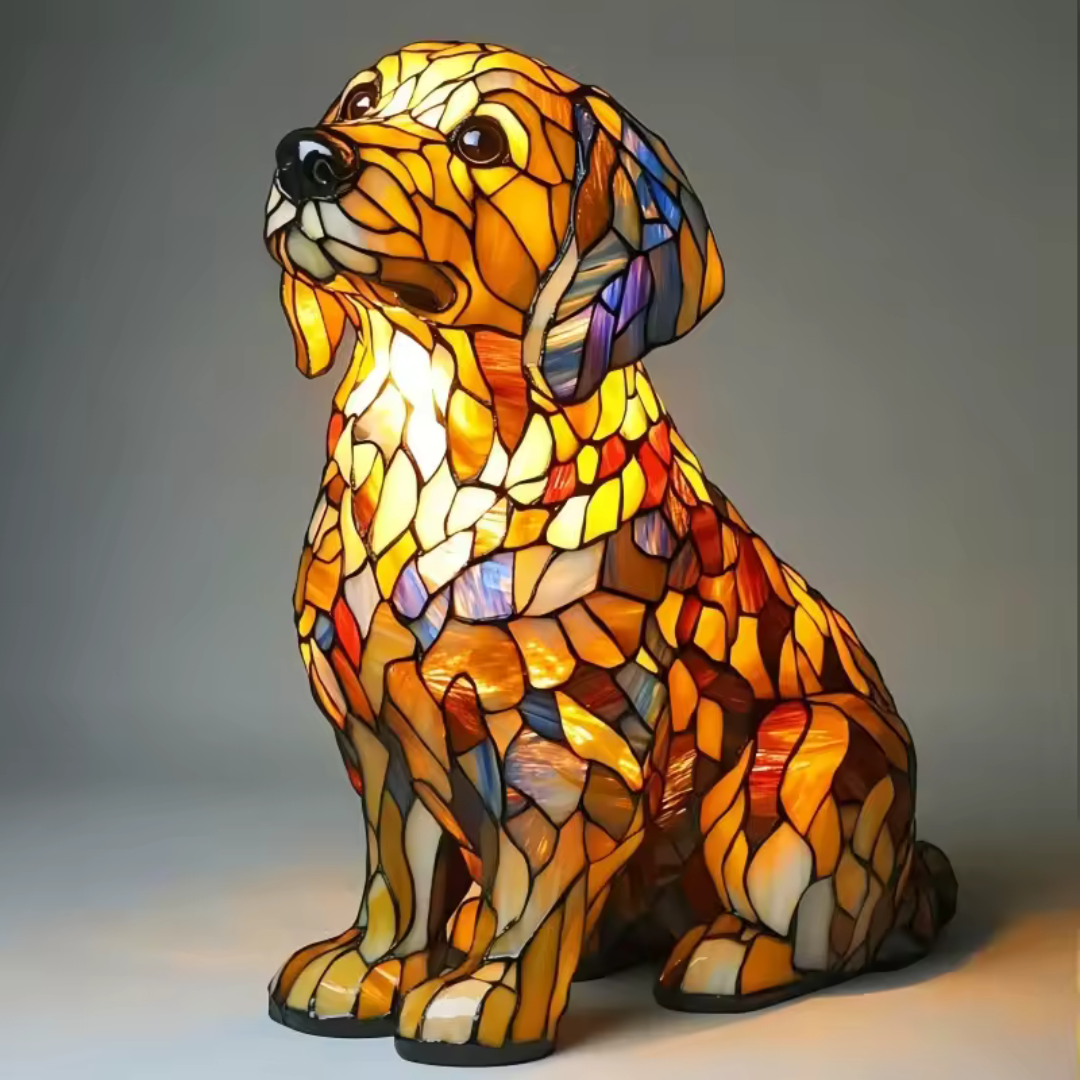 Leuchthund - handgefertigte Lampe, die Herzen erstrahlen lässt