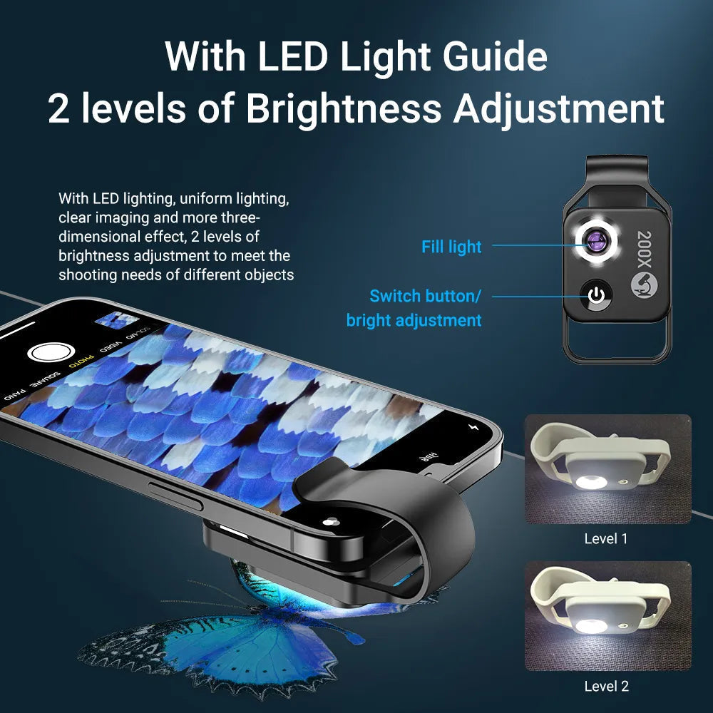 Neuheiten | Tragbares Mobiles LED-Mikroskop-Objektiv