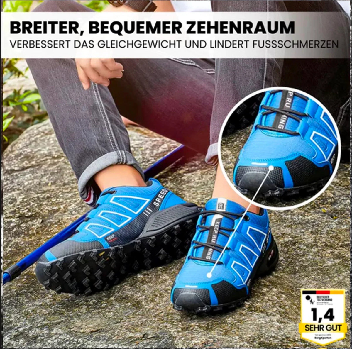 OrthoTrekking - ergonomische schmerzlindernde Trekking u.- Wanderschuhe - (1+1  Gratis)