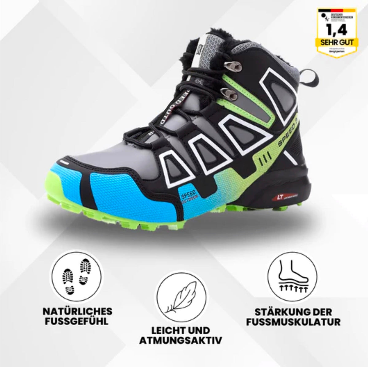 OrthoTrekking Komfort - wasserdichte, leichte & rutschfeste Trekking u.-Wanderschuhe für langes Gehen