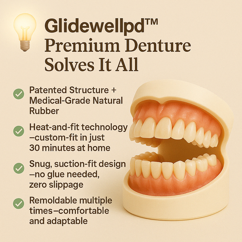 Glidewellpd™ – Premium Vollprothese für natürlichen Tragekomfort