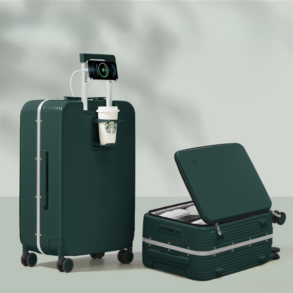 Aluminiumrahmen-Hartschalenkoffer mit USB-Port – Turin