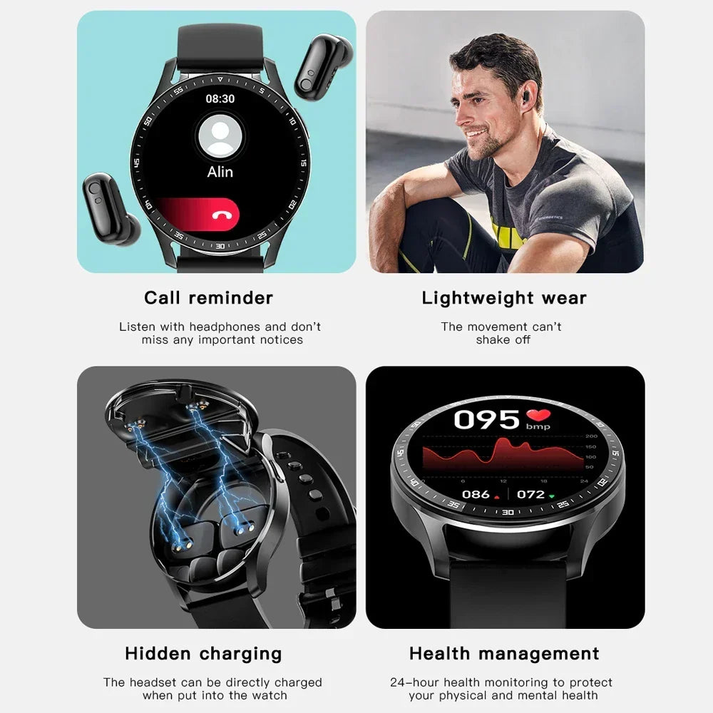 Neuheiten | Zwei in Eins Smartwatch mit Bluetooth-Ohrhörern