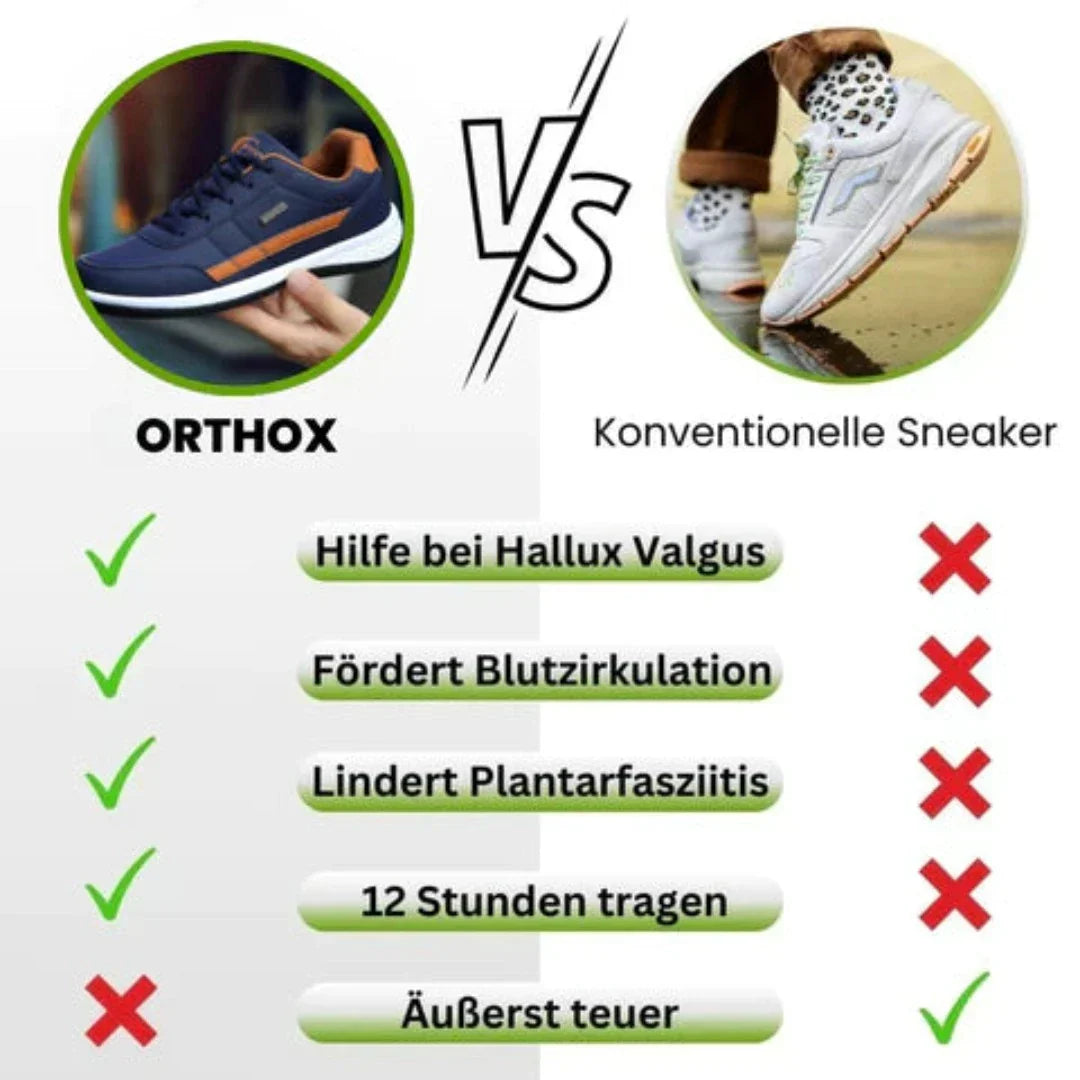 OrthoX - ergonomische schmerzlindernde Komfortschuhe für sicheres, gelenkschonendes Gehen für Senioren