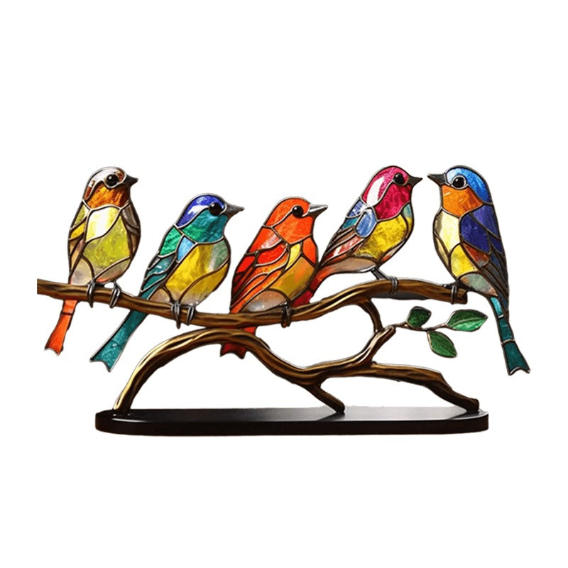 Handgefertigte Farbenfrohe Vogelskulptur - perfekt für Zuhause, im Büro oder als Geschenk
