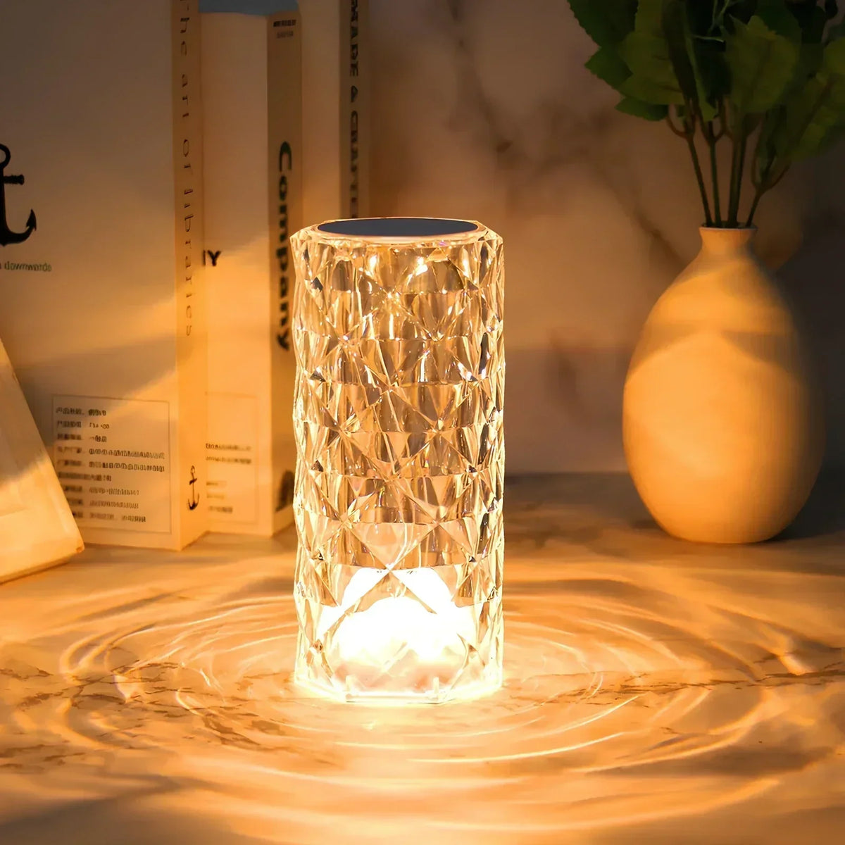 LumiCrystal – Kristall Tischlampe Touch & 16 Farben mit Fernbedienung