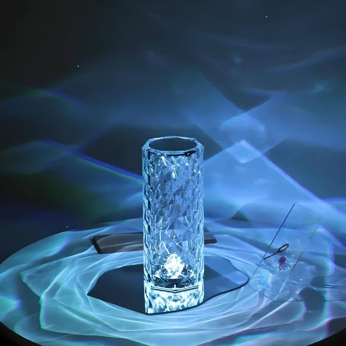LumiCrystal – Kristall Tischlampe Touch & 16 Farben mit Fernbedienung